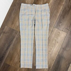 Paisley Gray Men's Slim Fit Dress Pants W31/32L Plaid Grey Yellow Mustard Pleat